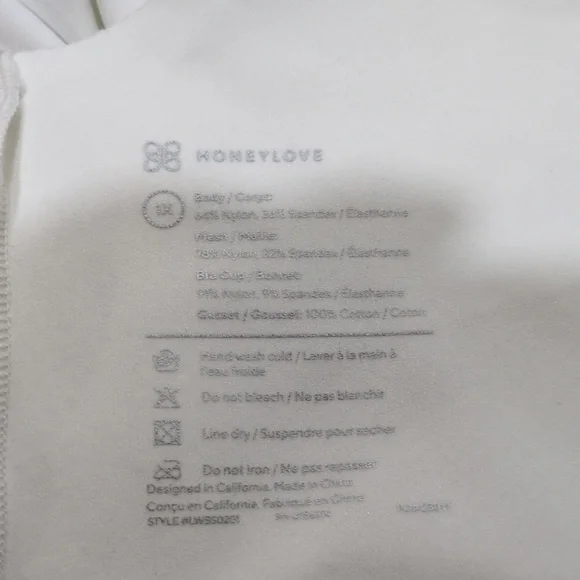 Honeylove Elegant White Bodysuit Shap Wear - Picture 4 of 4